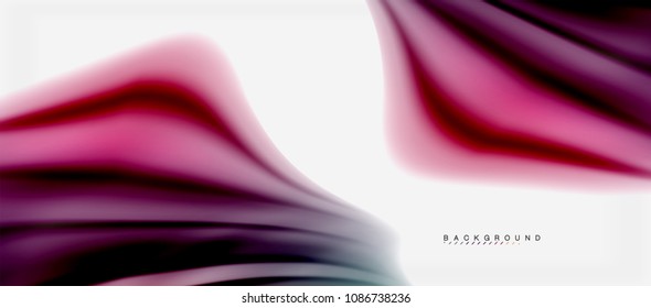 Blurred fluid colors background, abstract waves lines, mixing colours with light effects on light backdrop. Vector artistic illustration for presentation, app wallpaper, banner or posters