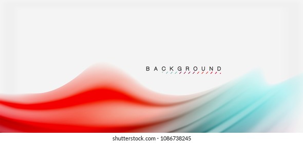 Blurred fluid colors background, abstract waves lines, mixing colours with light effects on light backdrop. Vector artistic illustration for presentation, app wallpaper, banner or posters