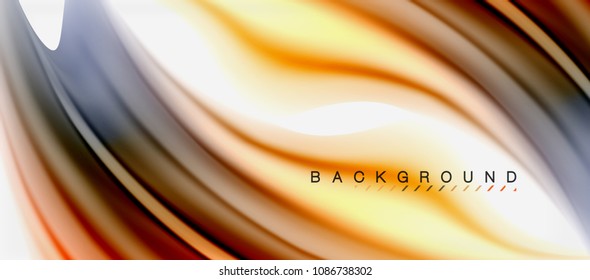 Blurred fluid colors background, abstract waves lines, mixing colours with light effects on light backdrop. Vector artistic illustration for presentation, app wallpaper, banner or posters