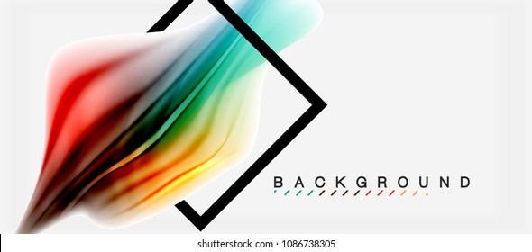 Blurred fluid colors background, abstract waves lines, mixing colours with light effects on light backdrop. Vector artistic illustration for presentation, app wallpaper, banner or posters
