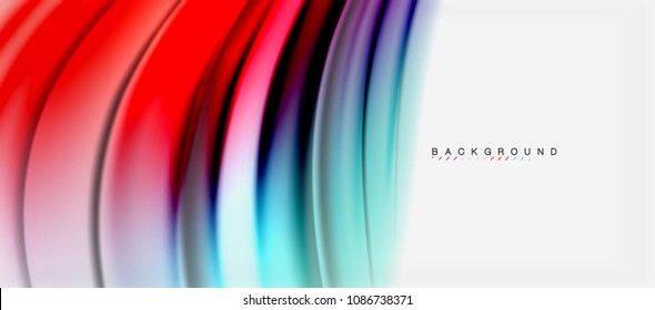 Blurred fluid colors background, abstract waves lines, mixing colours with light effects on light backdrop. Vector artistic illustration for presentation, app wallpaper, banner or posters