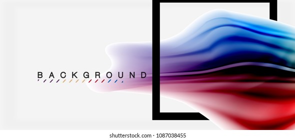 Blurred fluid colors background, abstract waves lines, mixing colours with light effects on light backdrop. Vector artistic illustration for presentation, app wallpaper, banner or posters