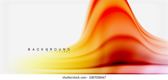 Fondo de color de fluido borroso, líneas de ondas abstractas, mezcla de colores con efectos de luz sobre el fondo de la luz. Ilustración artística vectorial para presentación, fondo de pantalla de aplicación, pancarta o afiches