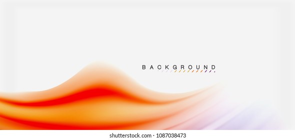 Blurred fluid colors background, abstract waves lines, mixing colours with light effects on light backdrop. Vector artistic illustration for presentation, app wallpaper, banner or posters