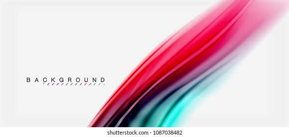 Blurred fluid colors background, abstract waves lines, mixing colours with light effects on light backdrop. Vector artistic illustration for presentation, app wallpaper, banner or posters