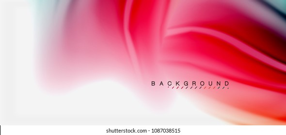 Blurred fluid colors background, abstract waves lines, mixing colours with light effects on light backdrop. Vector artistic illustration for presentation, app wallpaper, banner or posters