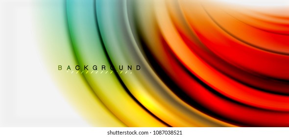 Blurred fluid colors background, abstract waves lines, mixing colours with light effects on light backdrop. Vector artistic illustration for presentation, app wallpaper, banner or posters