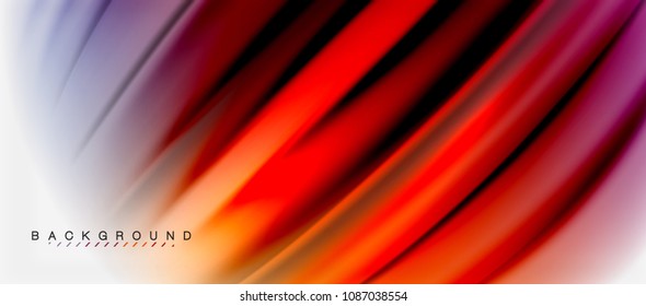 Blurred fluid colors background, abstract waves lines, mixing colours with light effects on light backdrop. Vector artistic illustration for presentation, app wallpaper, banner or posters