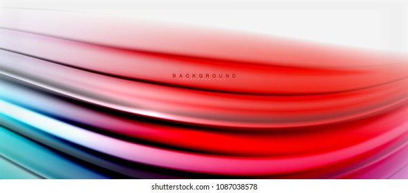 Blurred fluid colors background, abstract waves lines, mixing colours with light effects on light backdrop. Vector artistic illustration for presentation, app wallpaper, banner or posters