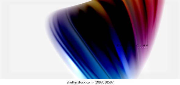 Blurred fluid colors background, abstract waves lines, mixing colours with light effects on light backdrop. Vector artistic illustration for presentation, app wallpaper, banner or posters
