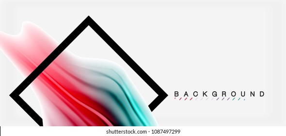 Blurred fluid colors background, abstract waves lines, mixing colours with light effects on light backdrop. Vector artistic illustration for presentation, app wallpaper, banner or posters