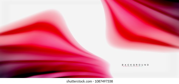 Blurred fluid colors background, abstract waves lines, mixing colours with light effects on light backdrop. Vector artistic illustration for presentation, app wallpaper, banner or posters