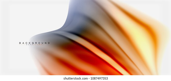 Blurred fluid colors background, abstract waves lines, mixing colours with light effects on light backdrop. Vector artistic illustration for presentation, app wallpaper, banner or posters
