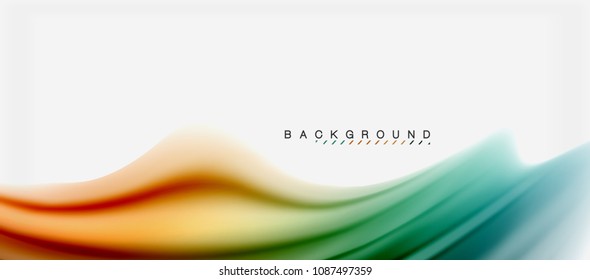 Fondo de color de fluido borroso, líneas de ondas abstractas, mezcla de colores con efectos de luz sobre el fondo de la luz. Ilustración artística vectorial para presentación, fondo de pantalla de aplicación, pancarta o afiches