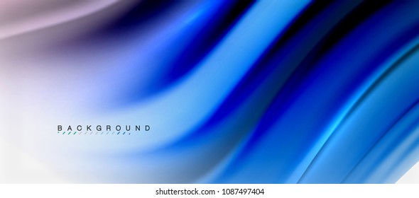 Fundo de cores fluidas borradas, linhas de ondas abstratas, mistura de cores com efeitos de luz em fundo de luz. Ilustração artística vetorial para apresentação, papel de parede do aplicativo, banner ou cartazes