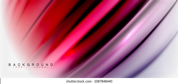 Blurred fluid colors background, abstract waves lines, mixing colours with light effects on light backdrop. Vector artistic illustration for presentation, app wallpaper, banner or posters