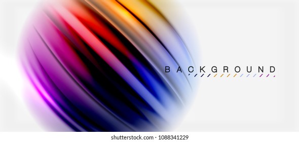 Blurred fluid colors background, abstract waves lines, mixing colours with light effects on light backdrop. Vector artistic illustration for presentation, app wallpaper, banner or posters