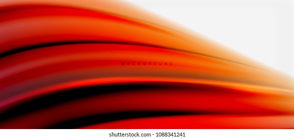 Fondo de color de fluido borroso, líneas de ondas abstractas, mezcla de colores con efectos de luz sobre el fondo de la luz. Ilustración artística vectorial para presentación, fondo de pantalla de aplicación, pancarta o afiches