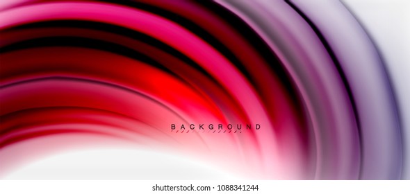 Fondo de color de fluido borroso, líneas de ondas abstractas, mezcla de colores con efectos de luz sobre el fondo de la luz. Ilustración artística vectorial para presentación, fondo de pantalla de aplicación, pancarta o afiches