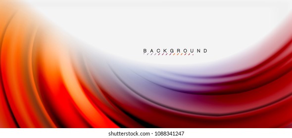 Blurred fluid colors background, abstract waves lines, mixing colours with light effects on light backdrop. Vector artistic illustration for presentation, app wallpaper, banner or posters