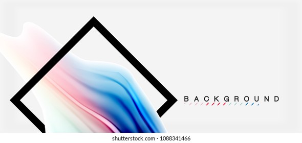 Blurred fluid colors background, abstract waves lines, mixing colours with light effects on light backdrop. Vector artistic illustration for presentation, app wallpaper, banner or posters