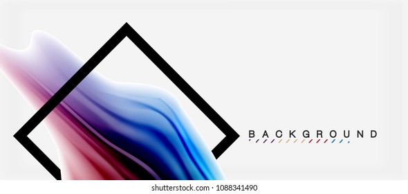 Blurred fluid colors background, abstract waves lines, mixing colours with light effects on light backdrop. Vector artistic illustration for presentation, app wallpaper, banner or posters