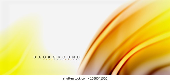 Fondo de color de fluido borroso, líneas de ondas abstractas, mezcla de colores con efectos de luz sobre el fondo de la luz. Ilustración artística vectorial para presentación, fondo de pantalla de aplicación, pancarta o afiches