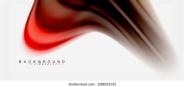 Blurred fluid colors background, abstract waves lines, mixing colours with light effects on light backdrop. Vector artistic illustration for presentation, app wallpaper, banner or posters