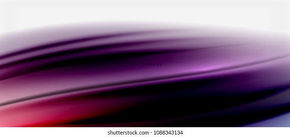 Blurred fluid colors background, abstract waves lines, mixing colours with light effects on light backdrop. Vector artistic illustration for presentation, app wallpaper, banner or posters
