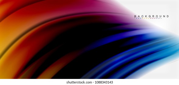 Blurred fluid colors background, abstract waves lines, mixing colours with light effects on light backdrop. Vector artistic illustration for presentation, app wallpaper, banner or posters