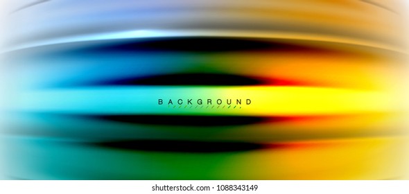 Fondo de color de fluido borroso, líneas de ondas abstractas, mezcla de colores con efectos de luz sobre el fondo de la luz. Ilustración artística vectorial para presentación, fondo de pantalla de aplicación, pancarta o afiches