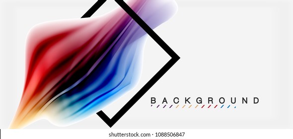 Fundo de cores fluidas borradas, linhas de ondas abstratas, mistura de cores com efeitos de luz em fundo de luz. Ilustração artística vetorial para apresentação, papel de parede do aplicativo, banner ou cartazes