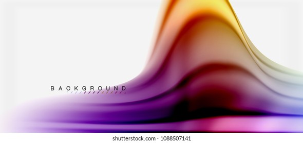 Unscharfer Hintergrund, abstrakte Wellen Linien, Vermischen von Farben mit Lichteffekten auf hellem Hintergrund. Vektorgrafik für Präsentationen, App-Bildschirmhintergründe, Banner oder Poster