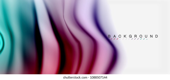 Blurred fluid colors background, abstract waves lines, mixing colours with light effects on light backdrop. Vector artistic illustration for presentation, app wallpaper, banner or posters