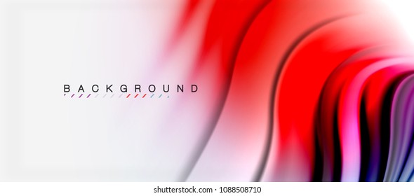 Blurred fluid colors background, abstract waves lines, mixing colours with light effects on light backdrop. Vector artistic illustration for presentation, app wallpaper, banner or posters