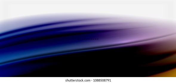 Fondo de color de fluido borroso, líneas de ondas abstractas, mezcla de colores con efectos de luz sobre el fondo de la luz. Ilustración artística vectorial para presentación, fondo de pantalla de aplicación, pancarta o afiches