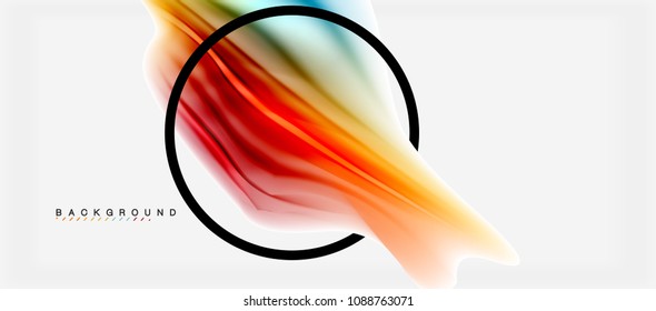 Blurred fluid colors background, abstract waves lines, mixing colours with light effects on light backdrop. Vector artistic illustration for presentation, app wallpaper, banner or posters