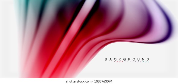Fundo de cores fluidas borradas, linhas de ondas abstratas, mistura de cores com efeitos de luz em fundo de luz. Ilustração artística vetorial para apresentação, papel de parede do aplicativo, banner ou cartazes