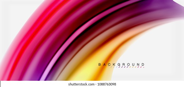 Blurred fluid colors background, abstract waves lines, mixing colours with light effects on light backdrop. Vector artistic illustration for presentation, app wallpaper, banner or posters