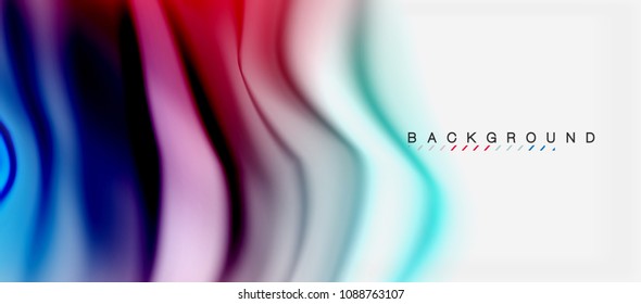 Blurred fluid colors background, abstract waves lines, mixing colours with light effects on light backdrop. Vector artistic illustration for presentation, app wallpaper, banner or posters