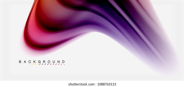 Blurred fluid colors background, abstract waves lines, mixing colours with light effects on light backdrop. Vector artistic illustration for presentation, app wallpaper, banner or posters
