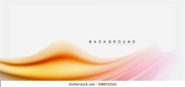 Fondo de color de fluido borroso, líneas de ondas abstractas, mezcla de colores con efectos de luz sobre el fondo de la luz. Ilustración artística vectorial para presentación, fondo de pantalla de aplicación, pancarta o afiches