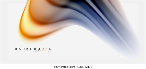 Blurred fluid colors background, abstract waves lines, mixing colours with light effects on light backdrop. Vector artistic illustration for presentation, app wallpaper, banner or posters