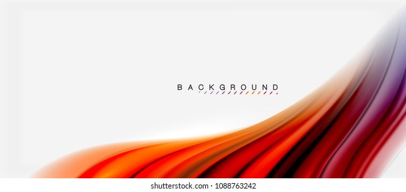 Blurred fluid colors background, abstract waves lines, mixing colours with light effects on light backdrop. Vector artistic illustration for presentation, app wallpaper, banner or posters