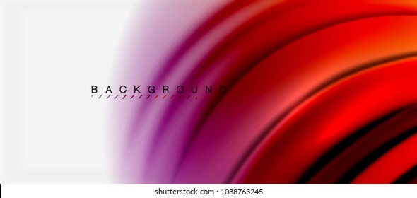 Blurred fluid colors background, abstract waves lines, mixing colours with light effects on light backdrop. Vector artistic illustration for presentation, app wallpaper, banner or posters