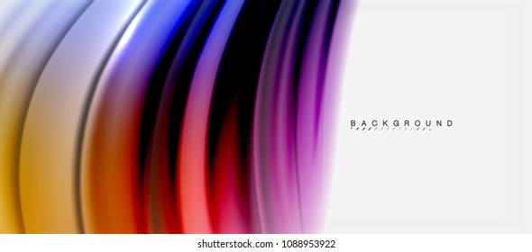 Blurred fluid colors background, abstract waves lines, mixing colours with light effects on light backdrop. Vector artistic illustration for presentation, app wallpaper, banner or posters