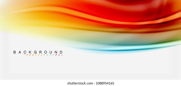 Blurred fluid colors background, abstract waves lines, mixing colours with light effects on light backdrop. Vector artistic illustration for presentation, app wallpaper, banner or posters