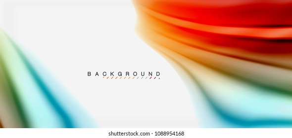 Blurred fluid colors background, abstract waves lines, mixing colours with light effects on light backdrop. Vector artistic illustration for presentation, app wallpaper, banner or posters