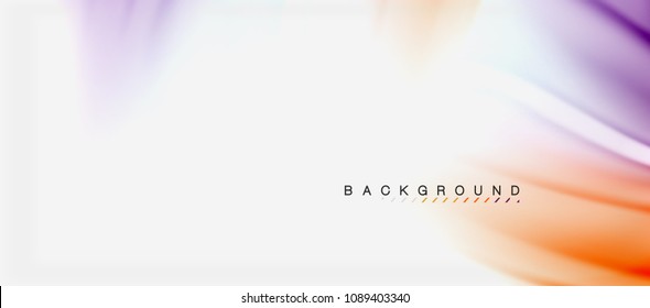 Blurred fluid colors background, abstract waves lines, mixing colours with light effects on light backdrop. Vector artistic illustration for presentation, app wallpaper, banner or posters