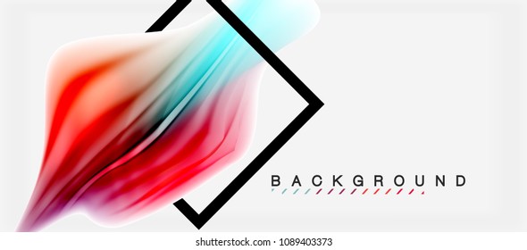 Blurred fluid colors background, abstract waves lines, mixing colours with light effects on light backdrop. Vector artistic illustration for presentation, app wallpaper, banner or posters